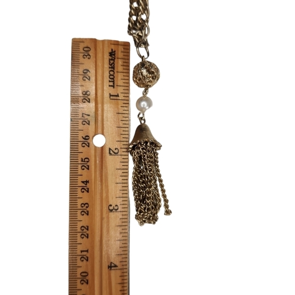 Vintage Filigree Tassel Necklace - Picture 4 of 6